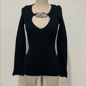 Elegant Black Chain Detail Top
